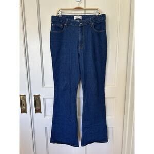 Abercrombie & Fitch Vintage Flare High Rise Womens Size 14L Blue Dark Wash Boho
